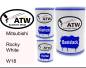 Preview: Mitsubishi, Rocky White, W18: 500ml Lackdose + 500ml Klarlack + 250ml Härter - Set, von ATW Autoteile West.